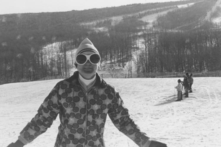 Mills skiing in 1969