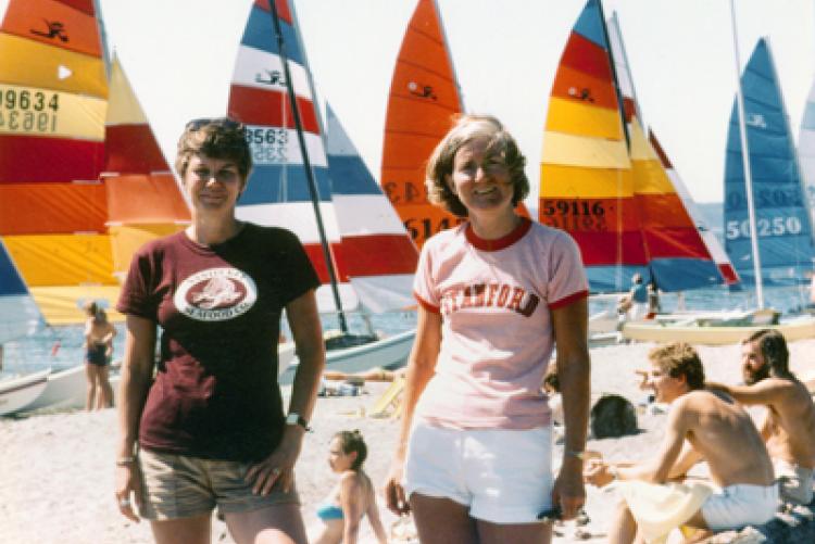 Mills at the Beach with a Friend, ca. 1977.