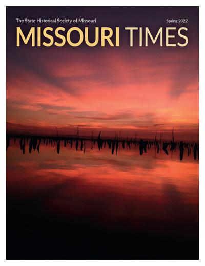 Missouri Times Spring 2022 cover featuring a sunset photo at Truman Lake in Clinton
