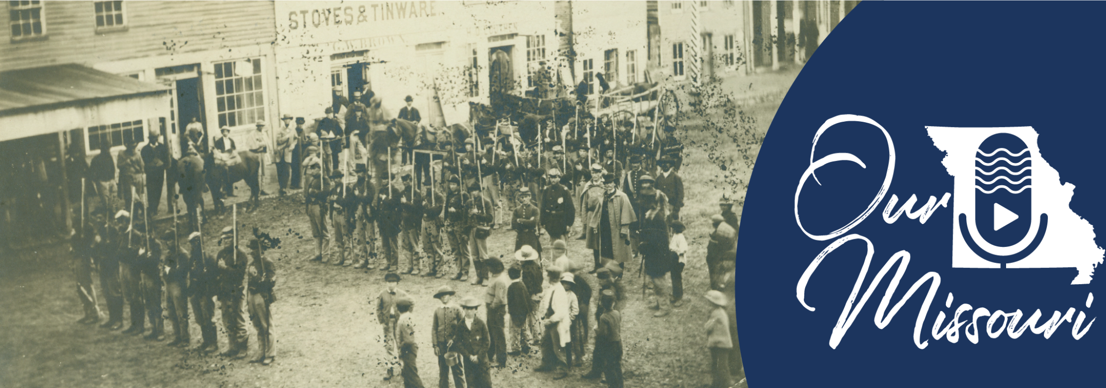 Regiment standing in formation in St. Joseph, MO [North Todd Gentry Photograph Collection, P0166-005776]