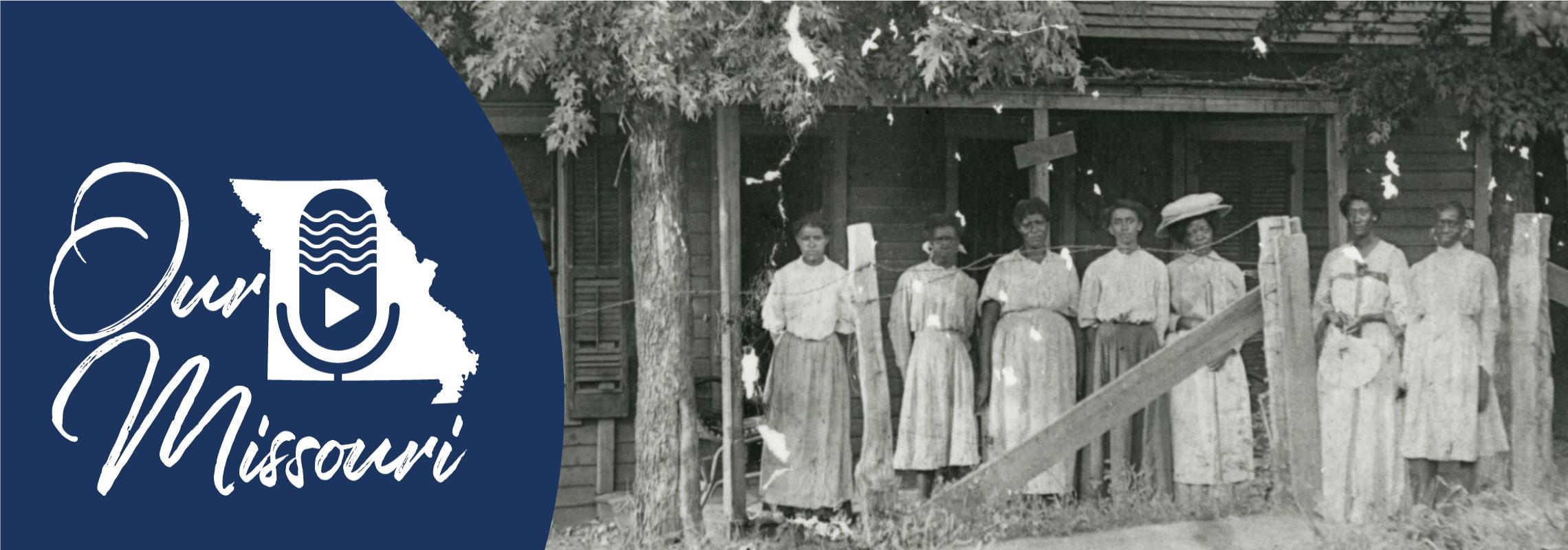 Group of African American women standing in front of a house. [Boone County, Missouri, Black Archives Collection (C4057)]