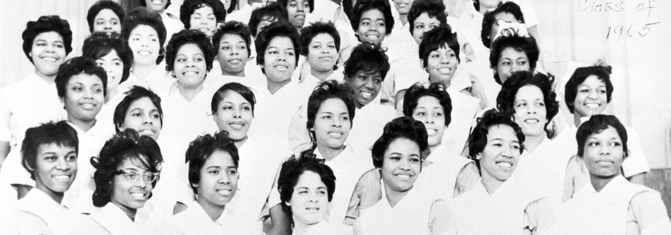 A group of Black nurses from Homer G. Phillips Hospital Class of 1965