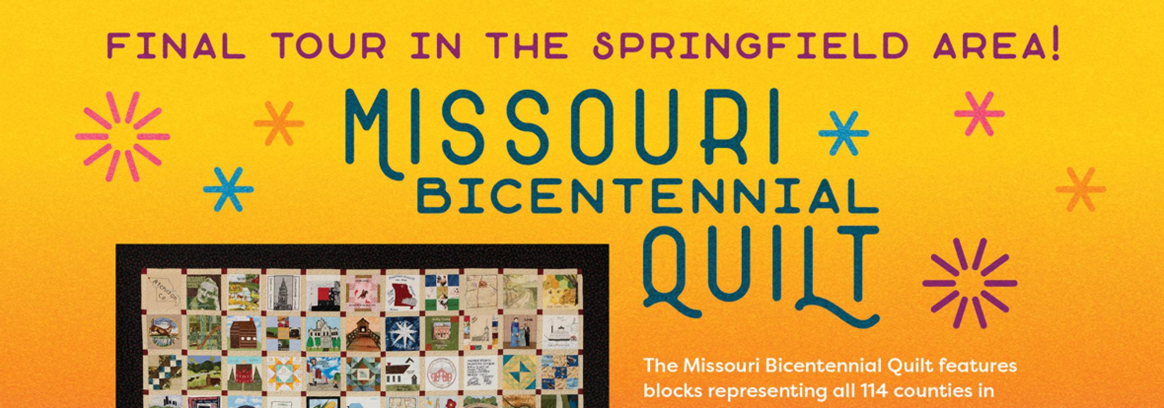 Missouri Bicentennial Quilt with info about reception and exhibit dates