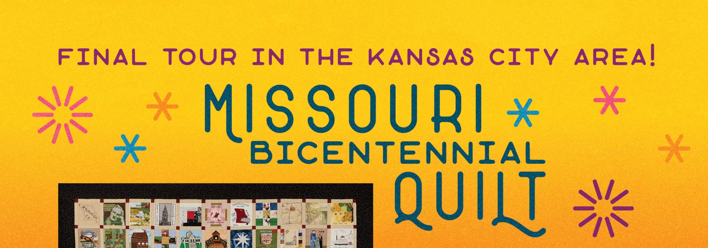 Missouri Bicentennial Quilt with info about reception and exhibit dates