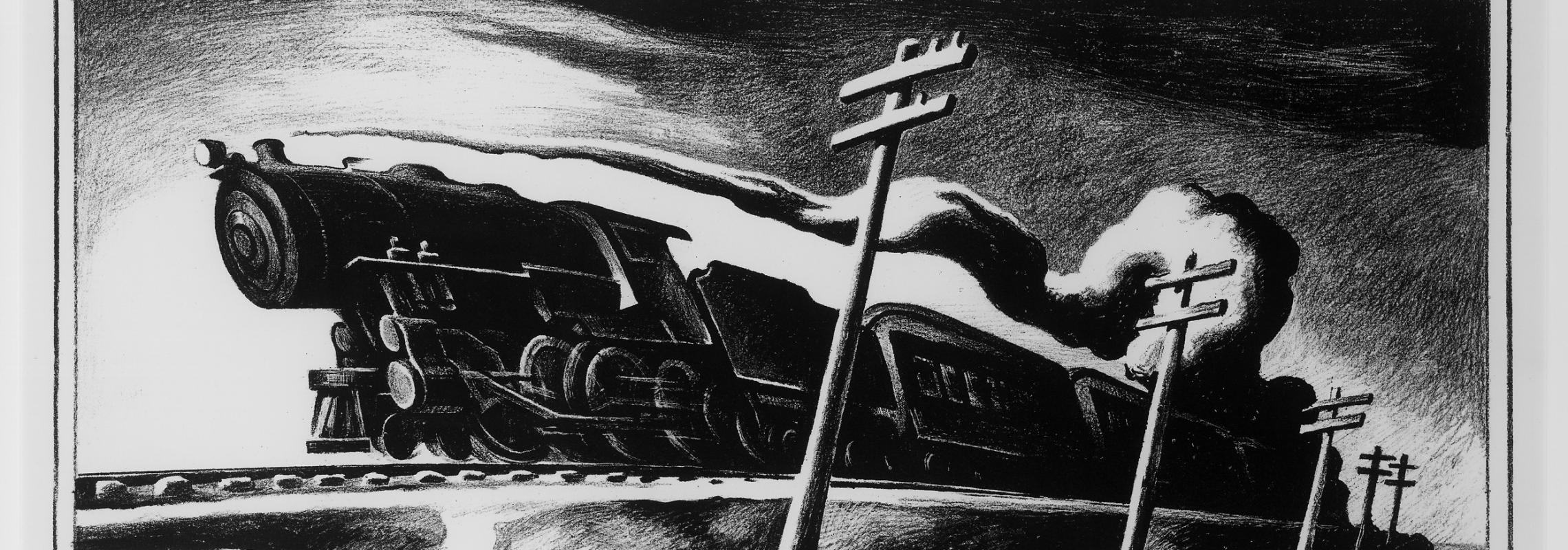 Going West, 1934, lithograph by Thomas Hart Benton