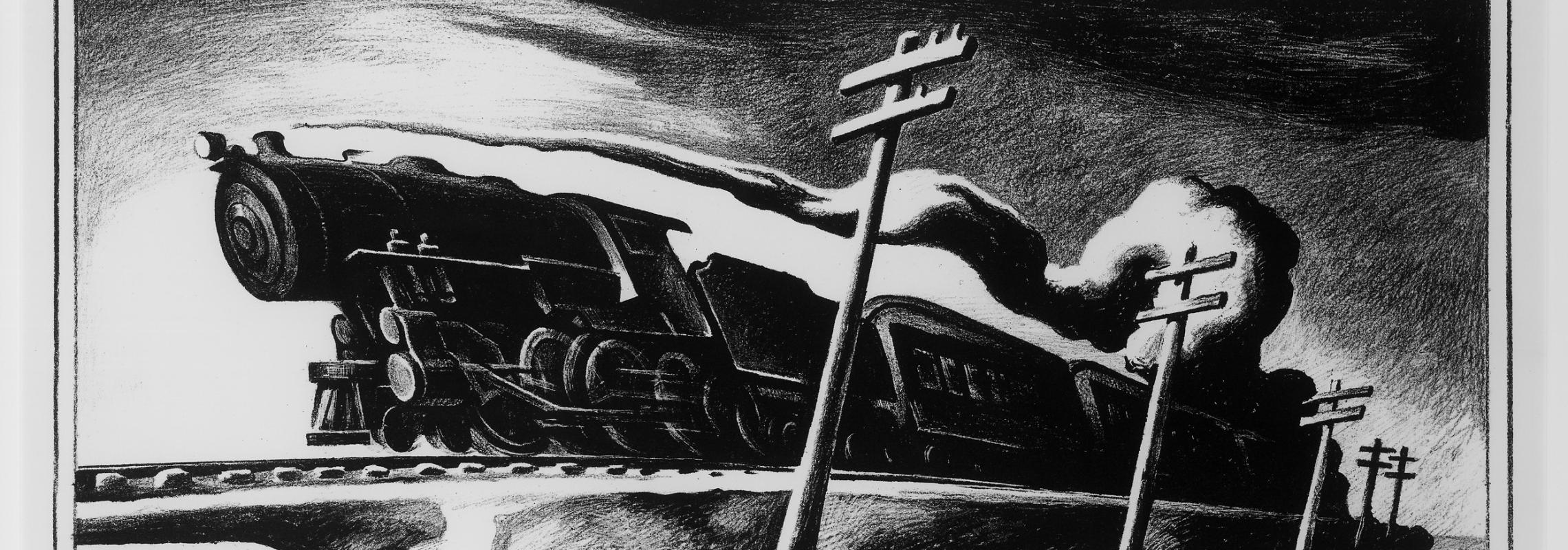 Going West, 1934, lithograph by Thomas Hart Benton