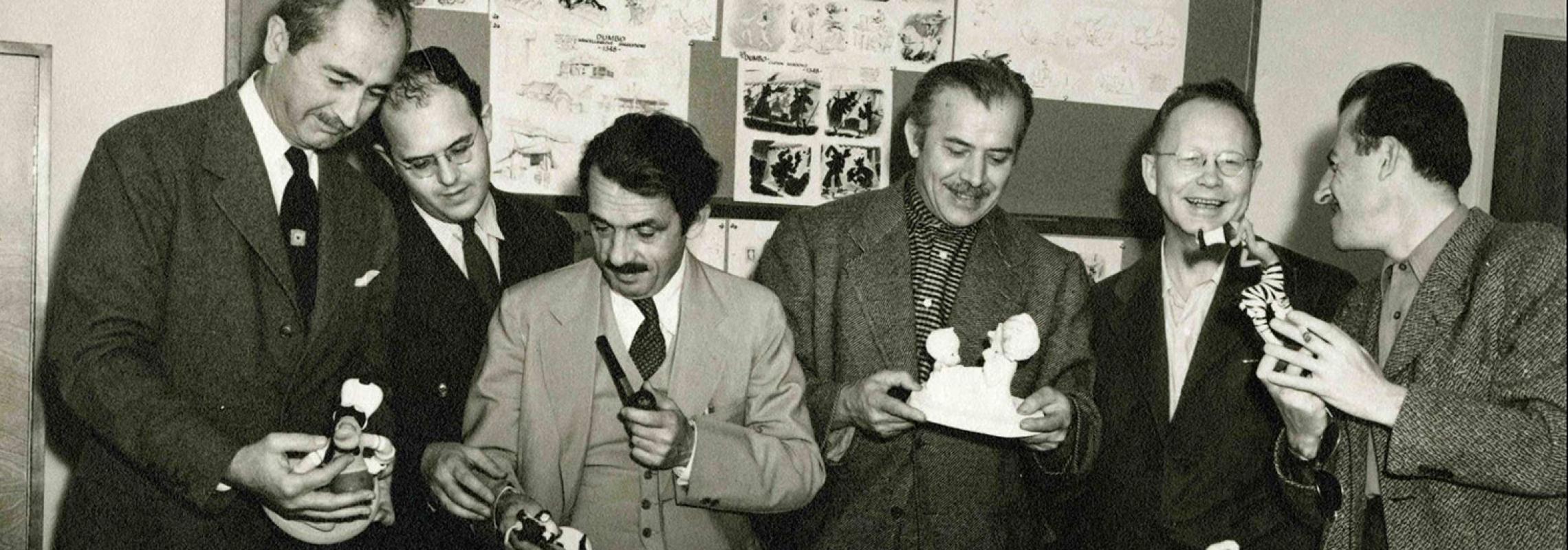 Thomas Hart Benton meets with Walt Disney and staff