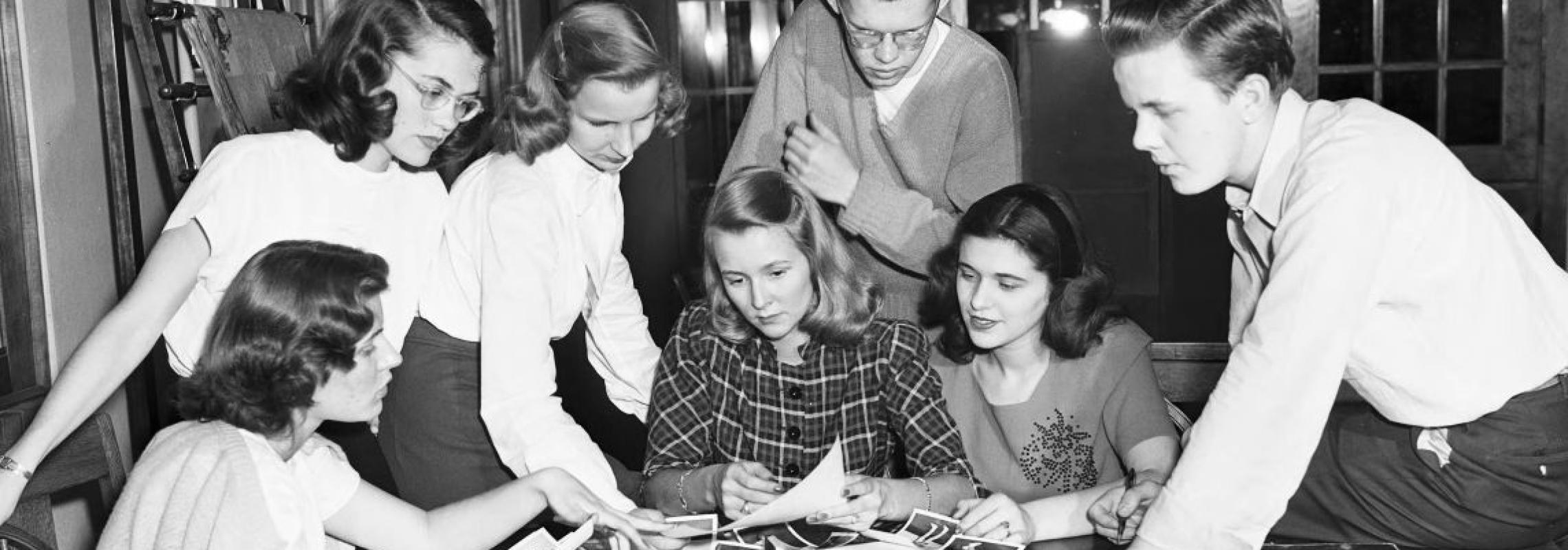 Students in Library, 1946