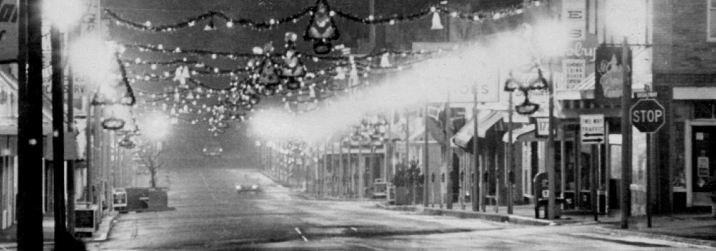 Cape Girardeau decorated for Christmas, courtesy of Bulletin-Journal/Southeast Missourian, ca. 1970s. 