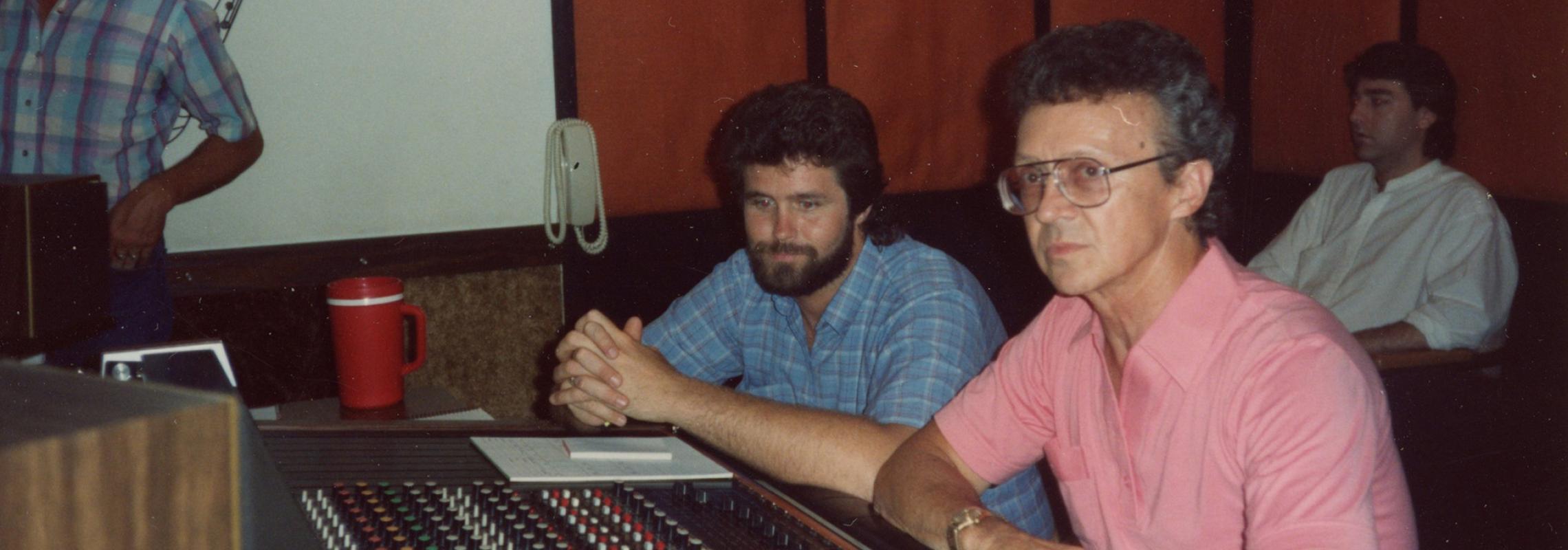 Joe Keene at the boards at Kennett Sound Studio