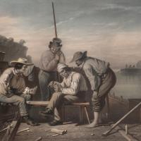 "In a Quandry" 1852 After G.C. Bingham, Lithographed by Claude Regnier 