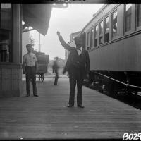 Missouri Kansas Texas Railroad Depot Platform. 1912 ca